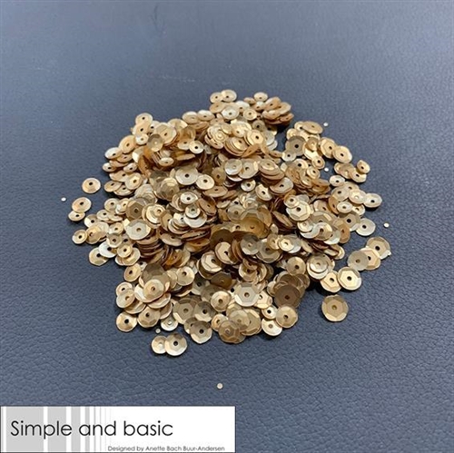 Simple and Basic pailletter/sequins Gold 4-5-6mm 30g